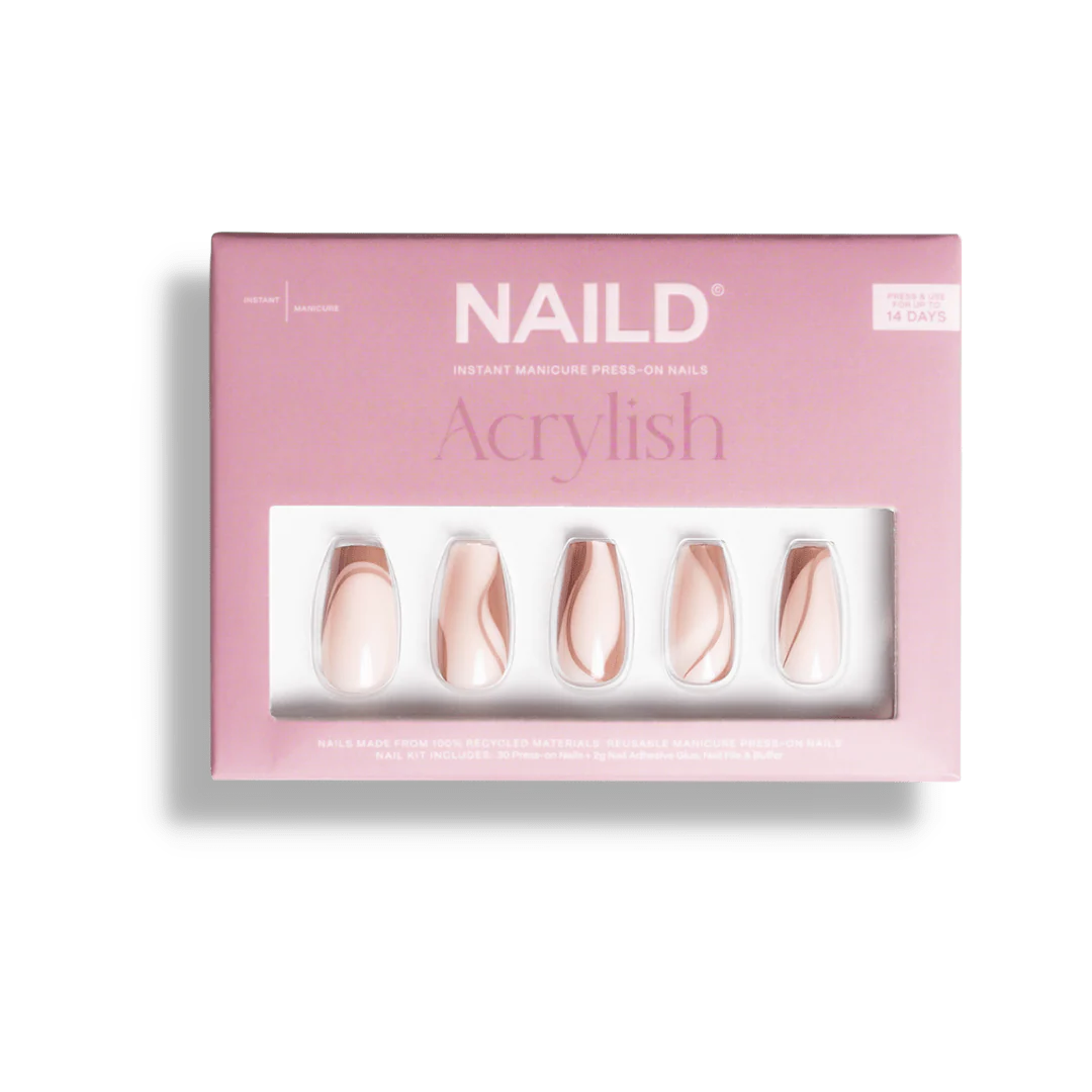 Brown Swirl coffin Softgel Press On Nails (inkl. Klebesticker & Nagelkleber) - Image 4