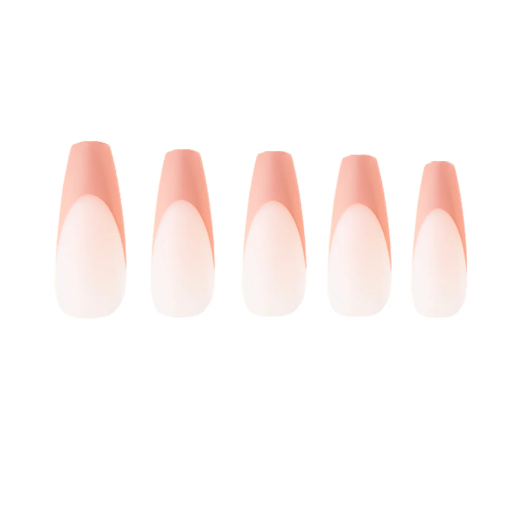 Matt chocolate cream extra-long Press On Nails (inkl. Nagelkleber) - Image 4