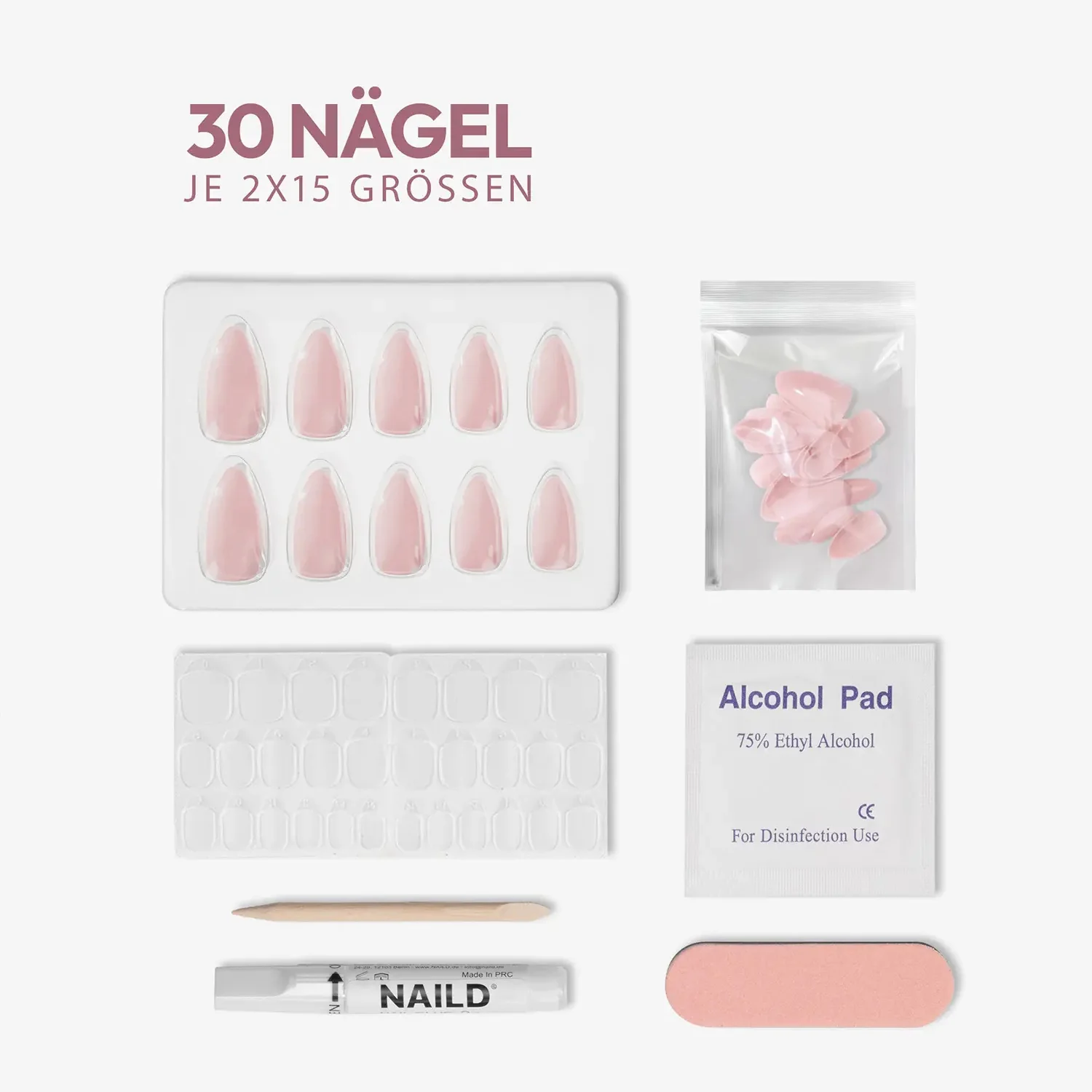 Babe round Softgel Press on Nails (inkl. Klebesticker & Nagelkleber) - Image 4